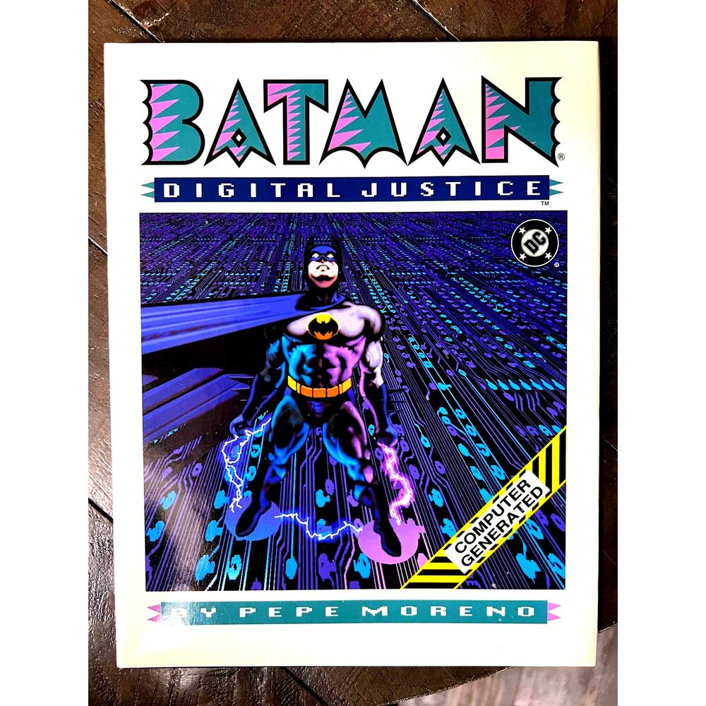 1990 DC Comics "BATMAN: DIGITAL JUSTICE" - Graphic Novel Hardcover - MINT